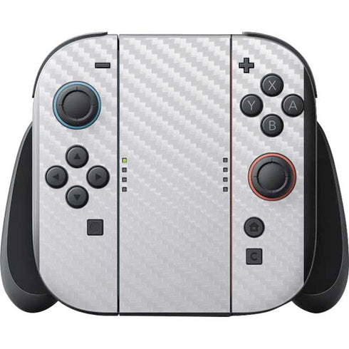 White Carbon Fiber Specialty Texture Material Nintendo Switch 2 (2025) with Joy-Con Skin